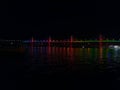 bridge at night, Panjim bridge over the Mandovi river, Atal setu in goa, panjim  bridge panoramic view. Royalty Free Stock Photo