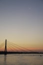 Bridge at night. Riga, Latvia Royalty Free Stock Photo