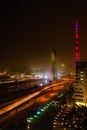 Bridge at night in Sao Paulo Royalty Free Stock Photo