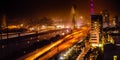 Bridge at night in Sao Paulo Royalty Free Stock Photo