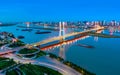 Modern city bridge night view Royalty Free Stock Photo