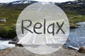 Bridge In Norway Mountains, Text Relax