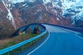 Bridge on Norwegian road in mountains