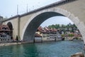Bridge of Nydegg NydeggbrÃÂ¼cke on the Aare river in Berne, Switzerland