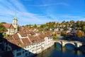 Bridge over Aare and Nydegg Church , Bern, Switzerland Royalty Free Stock Photo