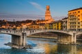 Bridge Over Adige River In Verona, Duomo Tower