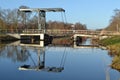 Bridge over Apeldoorns kanaal and biking road Royalty Free Stock Photo