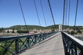 Bridge over ArdÃÂ¨che river at city Saint Martin, France Royalty Free Stock Photo