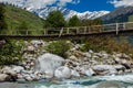 Bridge over Beas River, near Manali. Kullu Valley, Himachal Pradesh, India Royalty Free Stock Photo