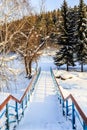 Bridge over Belokurikha river. Resort Belokurikha. Altai