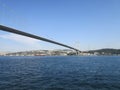 The bridge over the Bosphorus, Istanbul, Turkey, the Asian part of the city is visible.