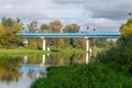 Bridge over Bzura river in Sochaczew, Poland Royalty Free Stock Photo