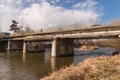 Bridge over the BÃÂ³br river in the city of Zagan.