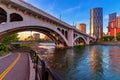 Bridge Over The Calgary River Valley Royalty Free Stock Photo