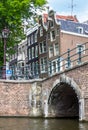 Bridge over canal in Amsterdam Royalty Free Stock Photo