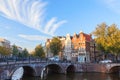 Bridge over canal in Amsterdams Royalty Free Stock Photo