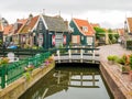 Bridge over canal to Doolhof in Volendam, Noord-Holland, Netherlands