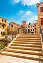 Bridge over canal in Venice Italy picturesque Royalty Free Stock Photo