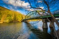 Bridge over the Connecticut River, in Brattleboro, Vermont Royalty Free Stock Photo