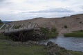 Bridge over a creek in central Mongolia