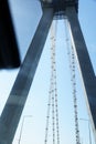 Bridge over the Danube in the fetesti area, Romania. Photo during the day.