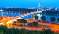 The bridge over Danube river in Bratislava city,Slovakia Royalty Free Stock Photo