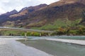 Bridge over Dart river neat Kinloch, Otago, New Zealand