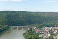 Bridge over the Dniester river in Ukraine Royalty Free Stock Photo