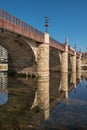 Bridge over Ebro river in Miranda de Ebro, Burgos, Spain. Royalty Free Stock Photo