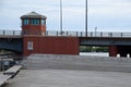 Bridge over the Fox River in Green Bay, Wisconsin Royalty Free Stock Photo