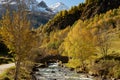 Bridge over the Gave de Gavarnie. French Pyrenees