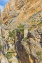 A bridge over the Guadalhorce gorge with the King`s pathway in the background