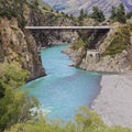 Bridge over the Hanmer river, New Zealand`s south island