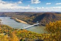 Bridge Over the Hudson River Valley in Fall