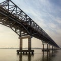 Bridge over the Irrawaddy River - Myanmar (Burma) Royalty Free Stock Photo