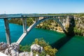 Bridge over Krka river near old historic Skradin town Royalty Free Stock Photo