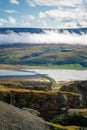 Bridge over Lagarfljot or Logurinn lake in Iceland