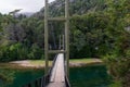 Bridge over the lake in Los Alerces National Park, Esquel, Argentina Royalty Free Stock Photo