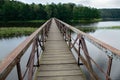 Bridge over lake in Poland Royalty Free Stock Photo