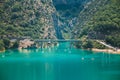 Bridge over the Lake of Sainte-Croix in France. Verdon Gorge Royalty Free Stock Photo