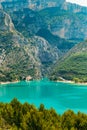 Bridge over the Lake of Sainte-Croix in France. Verdon Gorge Royalty Free Stock Photo