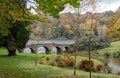 The bridge over the lake at Stourhead National Trust property near Warminster in Wiltshire UK