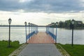 bridge over the lake Valdai in Russia Royalty Free Stock Photo