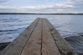 bridge over the lake Valdai in Russia Royalty Free Stock Photo
