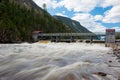 Bridge over the Malbaie river Royalty Free Stock Photo