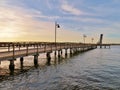 Bridge over the Manatee River at sunset Royalty Free Stock Photo