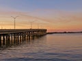 Bridge over the Manatee River at sunset Royalty Free Stock Photo