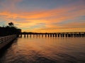 Bridge over the Manatee River at sunset Royalty Free Stock Photo