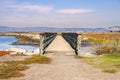 Bridge over the marshes of East San Francisco Bay, Hayward, California Royalty Free Stock Photo