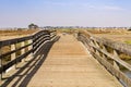 Bridge over the marshes of East San Francisco Bay, Hayward, California Royalty Free Stock Photo